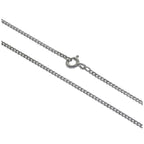 Chaîne gourmette en argent sterling plaqué rhodium de 45 cm à taille diamant