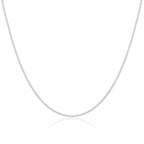 Chaîne gourmette en argent sterling plaqué rhodium de 45 cm à taille diamant