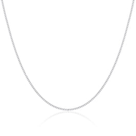 Chaîne gourmette en argent sterling plaqué rhodium de 45 cm à taille diamant