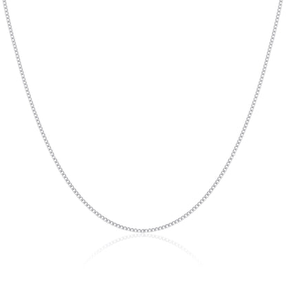 Chaîne gourmette en argent sterling plaqué rhodium de 45,7 cm (18 pouces) à taille diamant