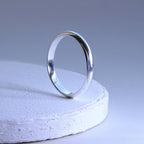 Bague empilable en argent sterling de 3 mm en forme de D