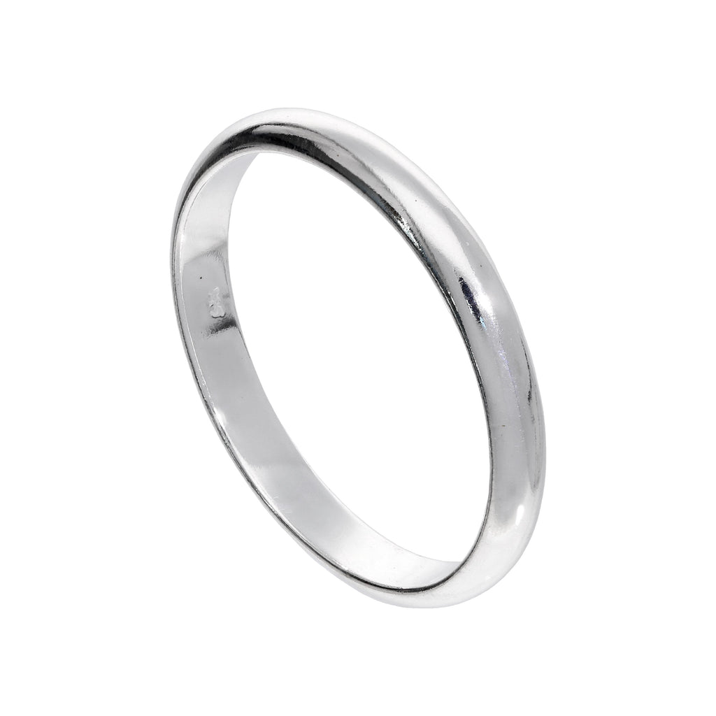 Bague empilable en argent sterling de 3 mm en forme de D