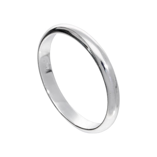 Bague empilable en argent sterling de 3 mm en forme de D