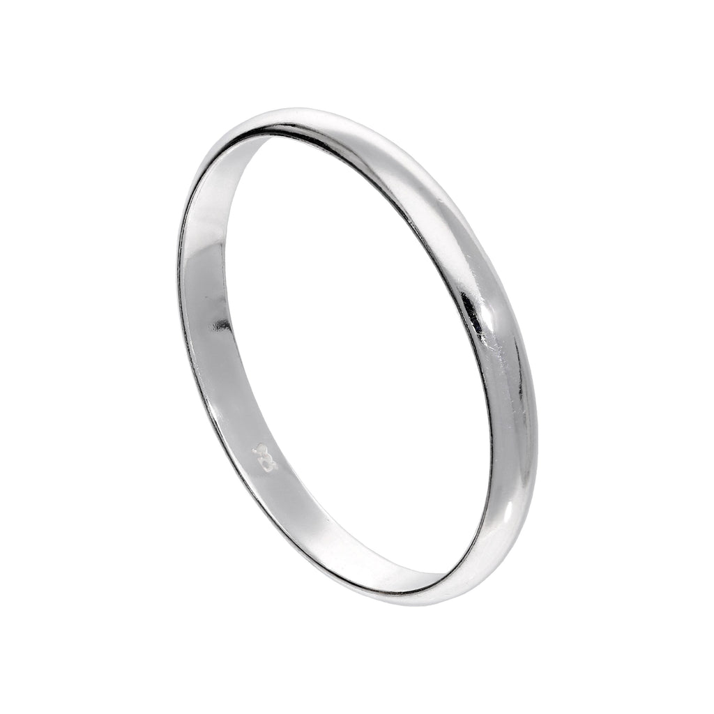 Alliance en argent sterling de très grande taille, 3 mm, en forme de D