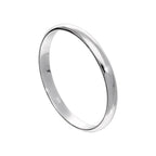 Alliance en argent sterling de très grande taille, 3 mm, en forme de D