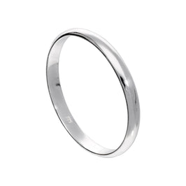 Alliance en argent sterling de très grande taille, 3 mm, en forme de D