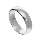 Alliance en argent sterling, épaisse de 6 mm, en forme de D – Tailles 48 à 69