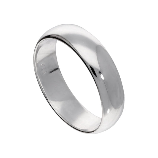 Alliance en argent sterling, épaisse de 6 mm, en forme de D – Tailles I à Z
