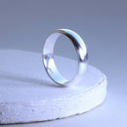 Alliance en argent sterling, épaisse de 6 mm, en forme de D – Tailles 48 à 69