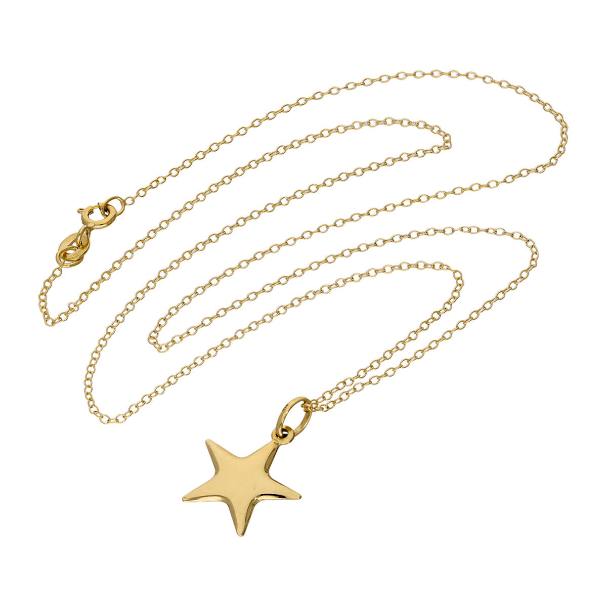 Collier étoile en argent sterling plaqué or - 40 à 55 cm