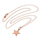 Collier étoile en argent sterling plaqué or rose - 35 à 55 cm
