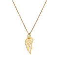 Collier aile d'ange ouverte en argent sterling plaqué or - 35 à 81 cm