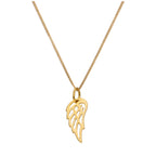 Collier aile d'ange ouverte en argent sterling plaqué or - 35 à 81 cm