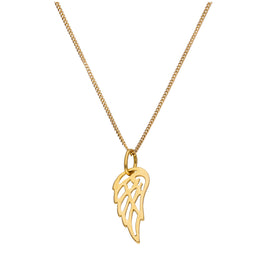 Collier aile d'ange ouverte en argent sterling plaqué or - 35 à 81 cm