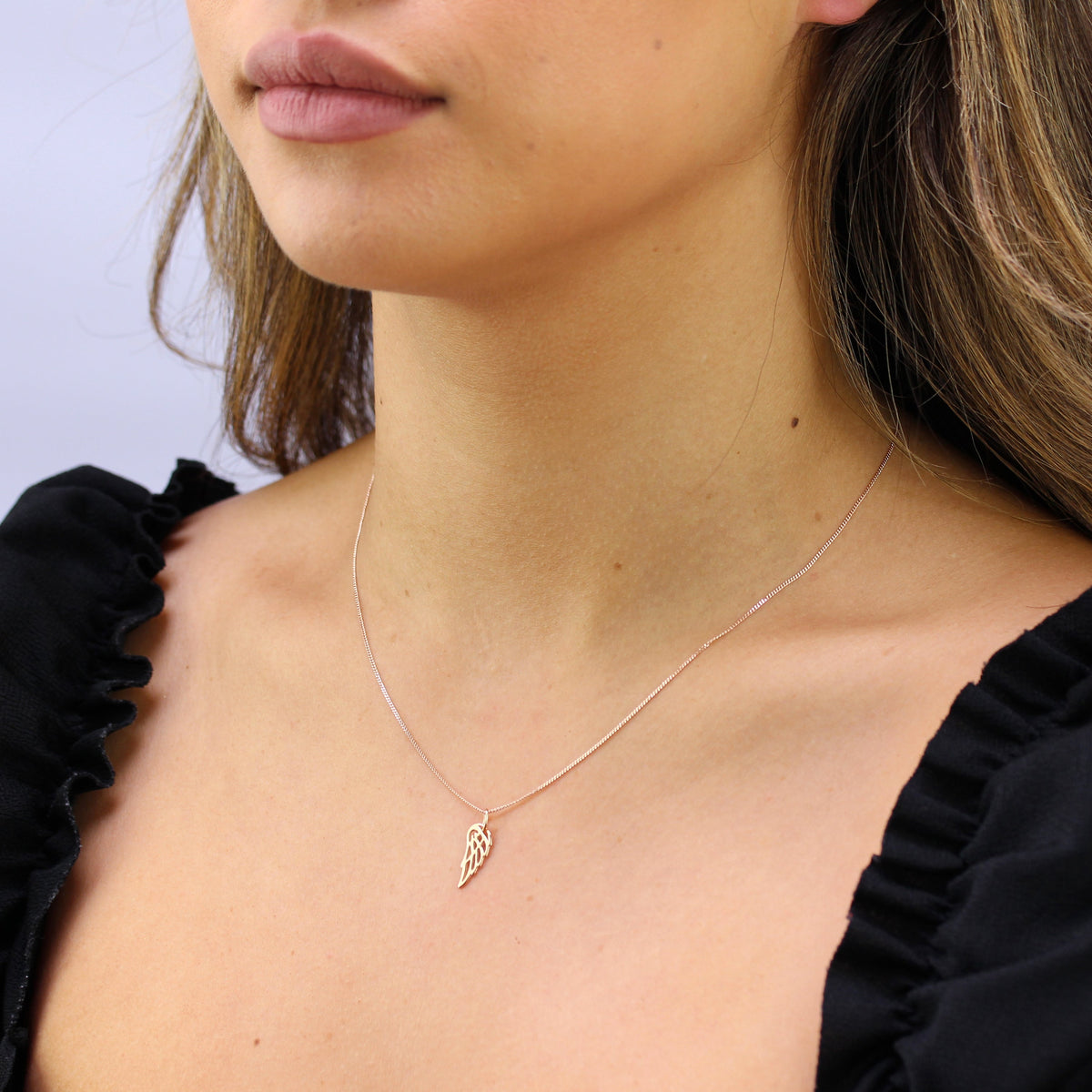 Aile d'ange ouverte en argent sterling plaqué or rose de 35 à 81 cm