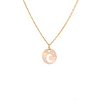 Collier plat lune et étoile en or 9 carats - 40 à 45 cm