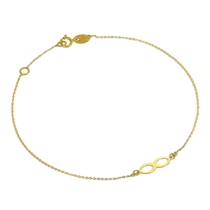 Bracelet extensible Infinity en or fin 9 carats de 19 cm