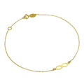 Bracelet extensible Infinity en or fin 9 carats de 19 cm