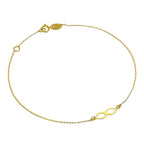 Bracelet extensible Infinity en or fin 9 carats de 19 cm