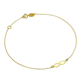 Bracelet extensible Infinity en or fin 9 carats de 19 cm