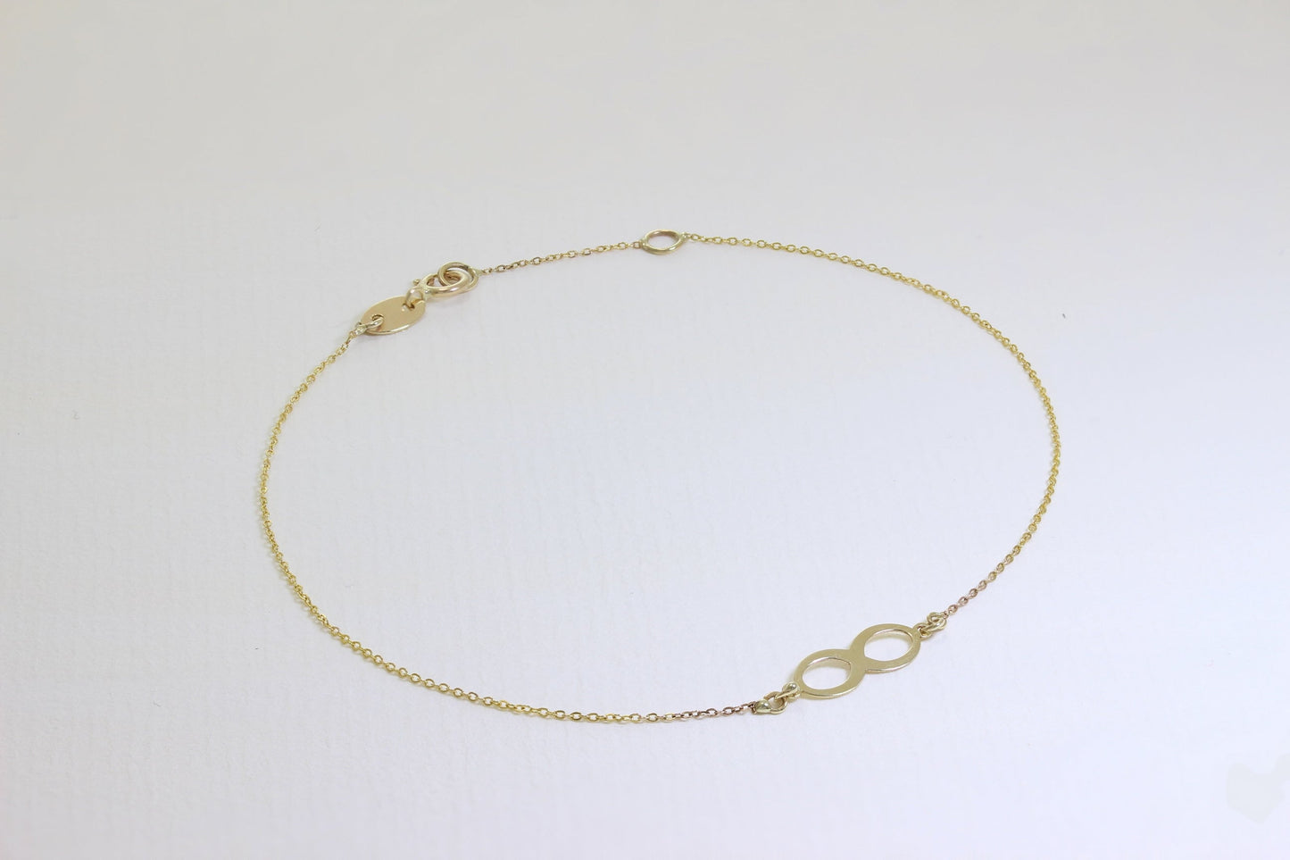 Bracelet extensible Infinity en or fin 9 carats de 19 cm