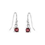 Boucles d'oreilles pendantes en argent sterling avec grenat et zircone cubique, pierre de naissance de janvier