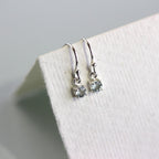 Boucles d'oreilles pendantes en argent sterling avec aigue-marine et zircone cubique, pierre de naissance de mars