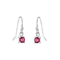 Boucles d'oreilles pendantes en argent sterling avec rubis et zircone cubique, pierre de naissance de juillet