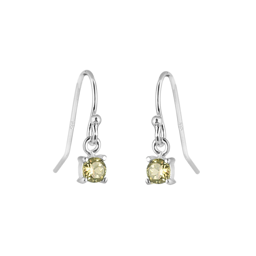Boucles d'oreilles pendantes en argent sterling avec péridot et pierre de naissance d'août