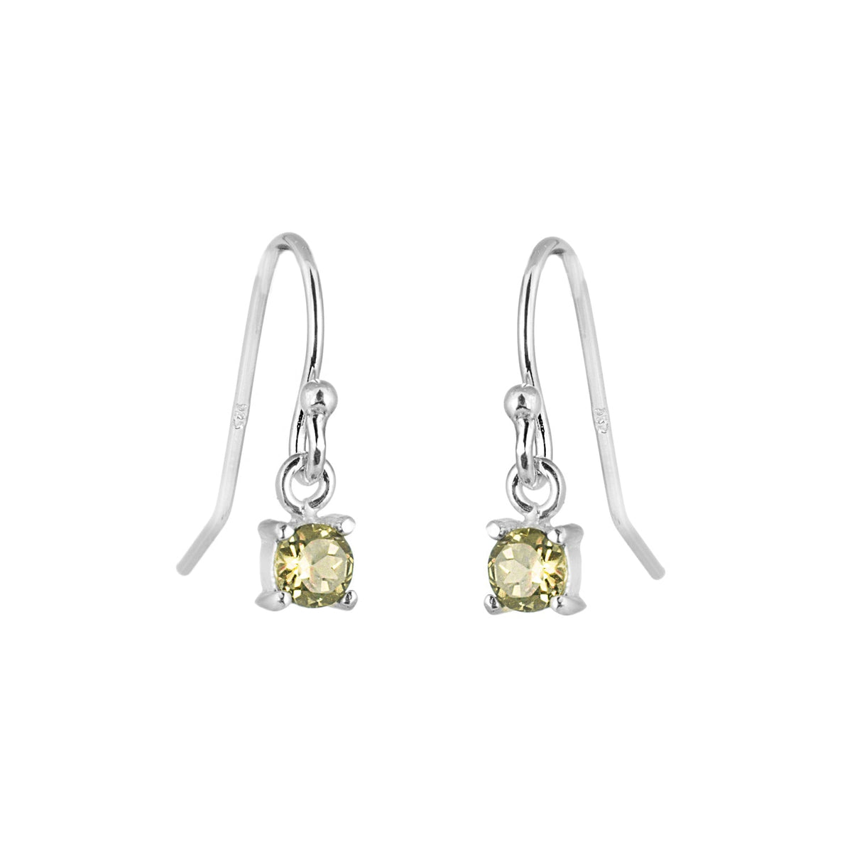 Boucles d'oreilles pendantes en argent sterling avec péridot et pierre de naissance d'août