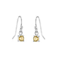 Boucles d'oreilles pendantes en argent sterling avec citrine et zircone cubique, pierre de naissance de novembre