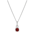 Collier en argent sterling avec grenat et zircone cubique, pierre de naissance de janvier - 35 à 81 cm