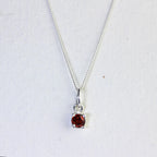 Collier en argent sterling avec grenat et zircone cubique, pierre de naissance de janvier - 35 à 81 cm
