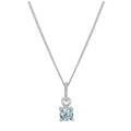 Collier en argent sterling avec aigue-marine et zircone cubique, pierre de naissance du mois de mars - 35 à 81 cm