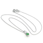 Collier en argent sterling avec pierre de naissance du mois de mai et émeraude CZ - 35 à 81 cm