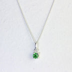 Collier en argent sterling avec pierre de naissance du mois de mai et émeraude CZ - 35 à 81 cm