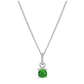Collier en argent sterling avec pierre de naissance du mois de mai et émeraude CZ - 35 à 81 cm