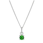 Collier en argent sterling avec pierre de naissance du mois de mai et émeraude CZ - 35 à 81 cm
