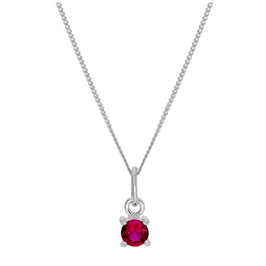 Collier en argent sterling avec pierre de naissance de juillet et rubis CZ - 35 à 81 cm