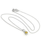 Collier en argent sterling avec citrine et zircone cubique, pierre de naissance de novembre - 35,6 à 81,3 cm