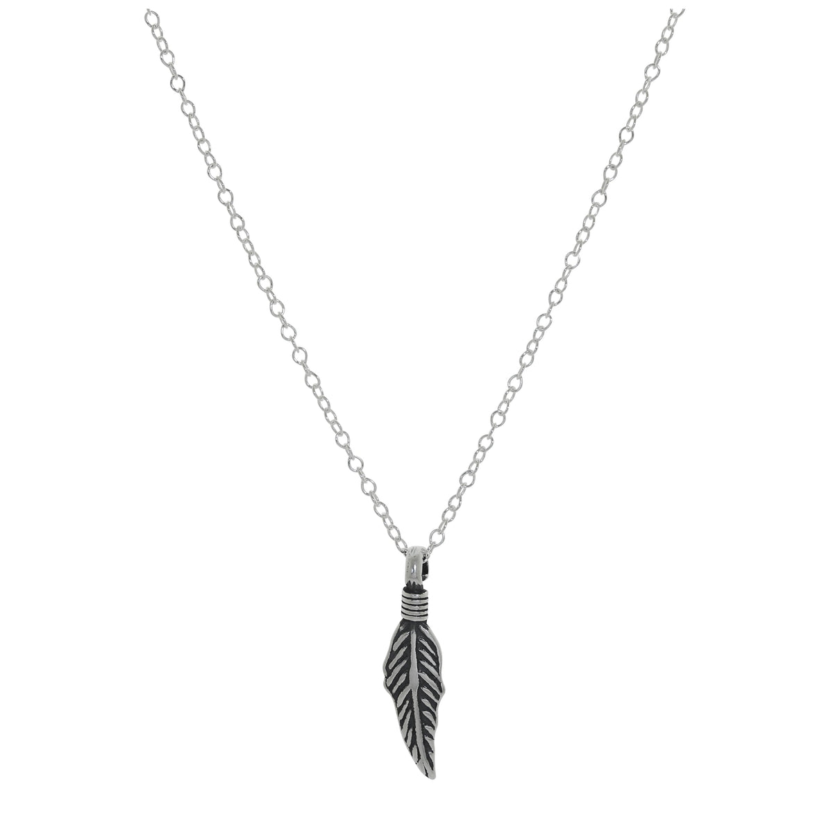 Collier plume en argent sterling - 35 à 55 cm