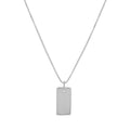 Collier mini-plaque gravée en argent sterling - 35 à 55 cm