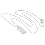 Collier mini-plaque gravée en argent sterling - 35 à 55 cm