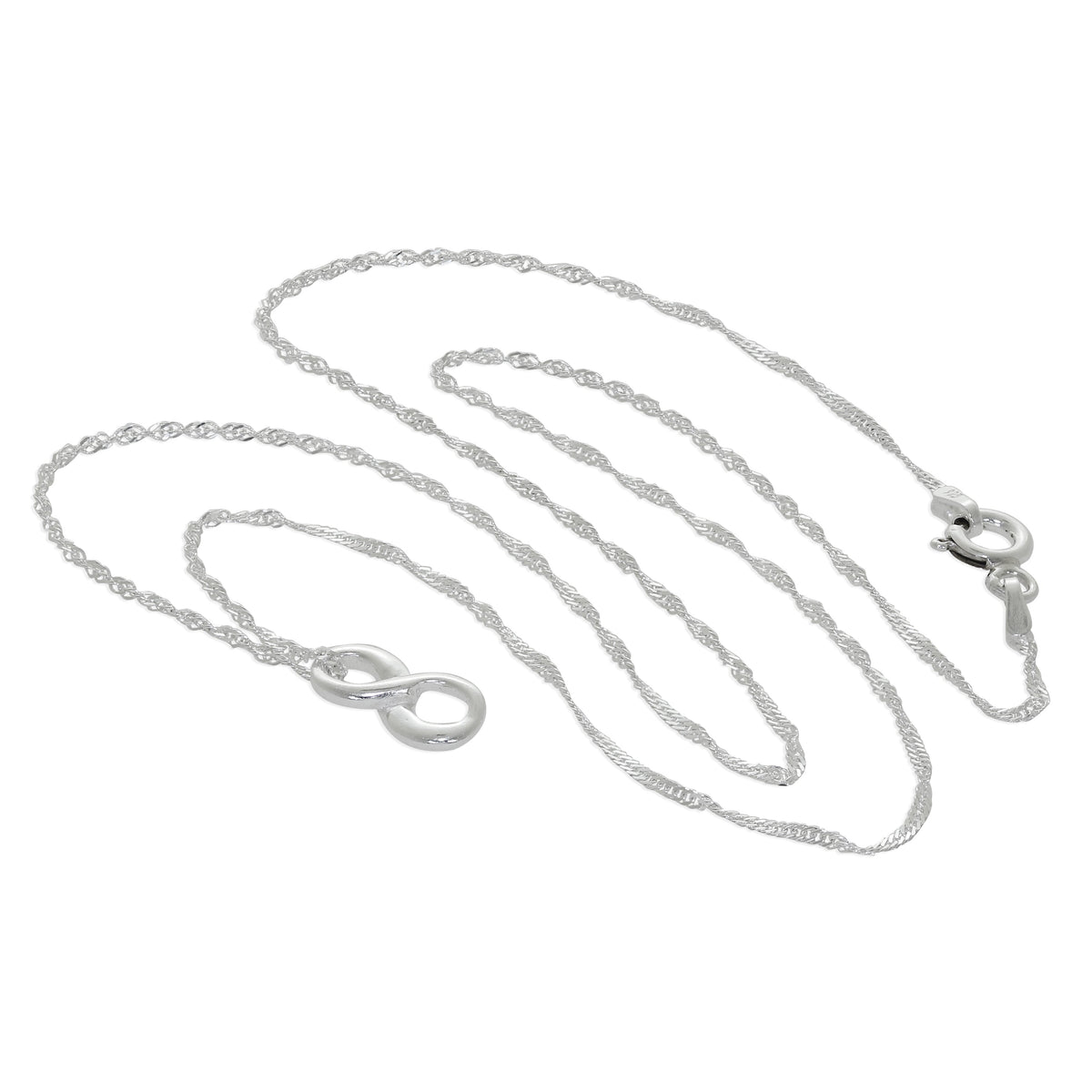 Collier flottant Infinity en argent sterling - 40 à 60 cm