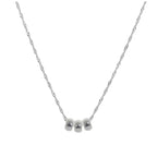 Collier de perles triples rondes en argent sterling de 40 à 61 cm