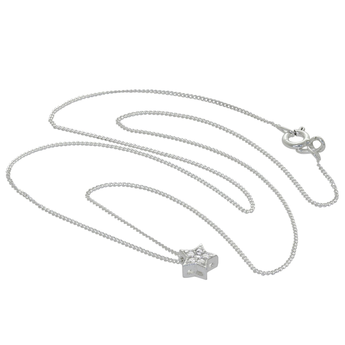 Collier étoile flottante en argent sterling et zircone cubique, 40 à 81 cm