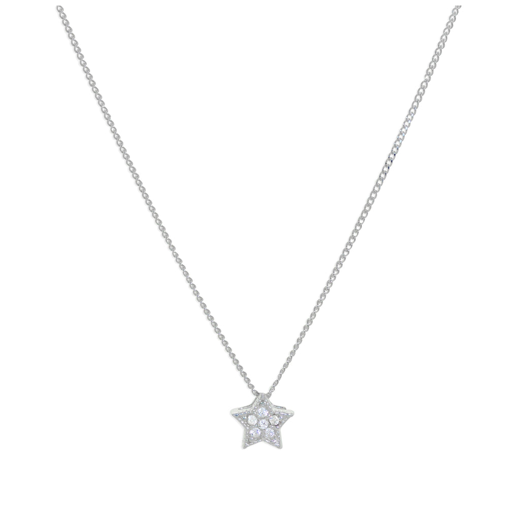 Collier étoile flottante en argent sterling et zircone cubique, 40 à 81 cm