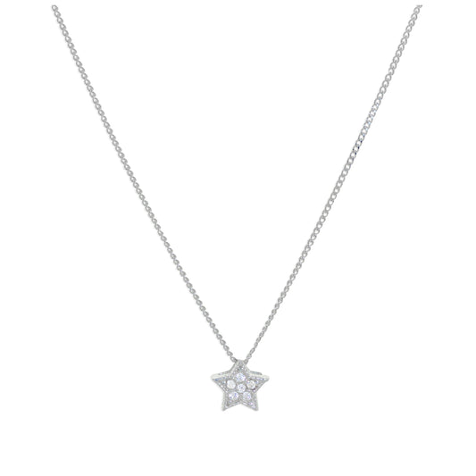 Collier étoile flottante en argent sterling et zircone cubique, 40 à 81 cm
