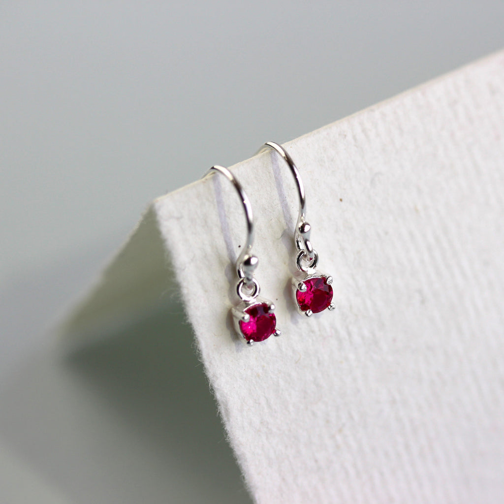 Boucles d'oreilles pendantes en argent sterling avec tourmaline et zircone cubique, pierre de naissance d'octobre