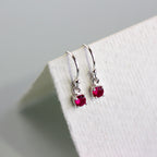 Boucles d'oreilles pendantes en argent sterling avec tourmaline et zircone cubique, pierre de naissance d'octobre